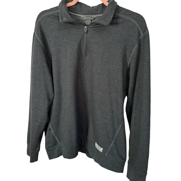 Eddie Bauer Pullover Men's Medium Long Sleeve Sweater Casual 1/4 Zip Gray Winter - Picture 1 of 6